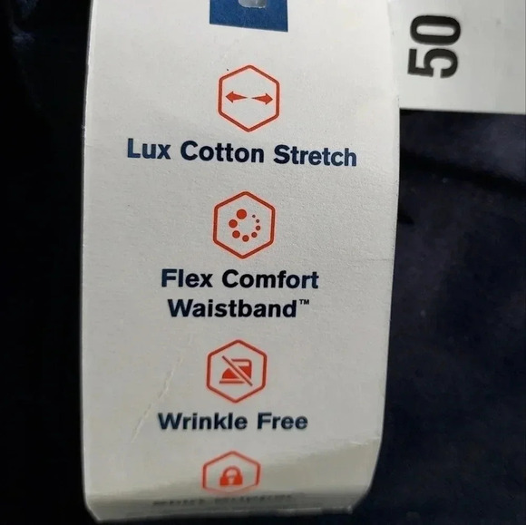 NWT Dockers Signature Big & Tall Classic Fit Lux Cotton Pants 50W×32L Blue - Picture 6 of 15